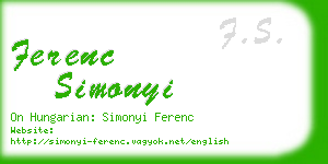 ferenc simonyi business card